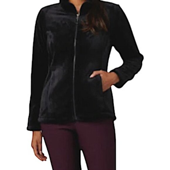 NWT 32 degrees WOMEN'S LUXE FUR FULL-ZIP, XS, Black - Picture 2 of 8
